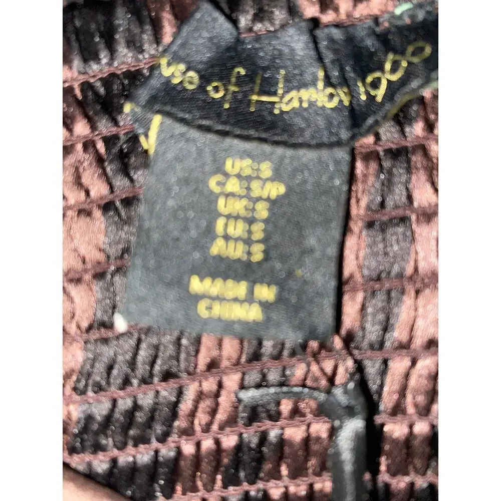 House of Harlow 1960 Satin Brown Zebra Top Size S